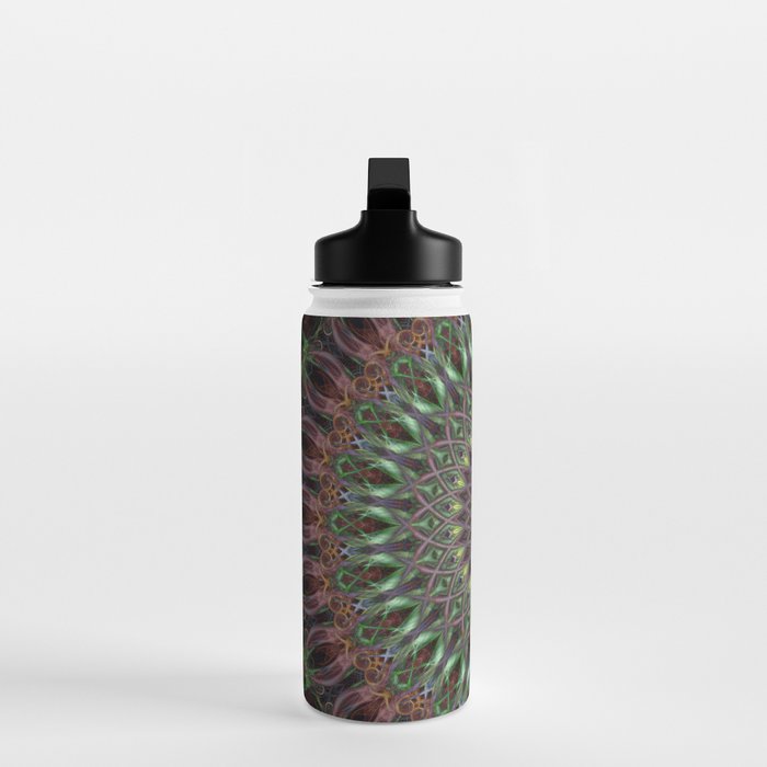 Purple and green mandala Water Bottle Gallery Image 3