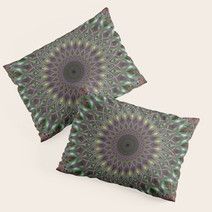 Purple and green mandala Pillow Sham Gallery Image 3