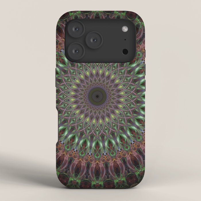 Purple and green mandala iPhone Case Gallery Image 3