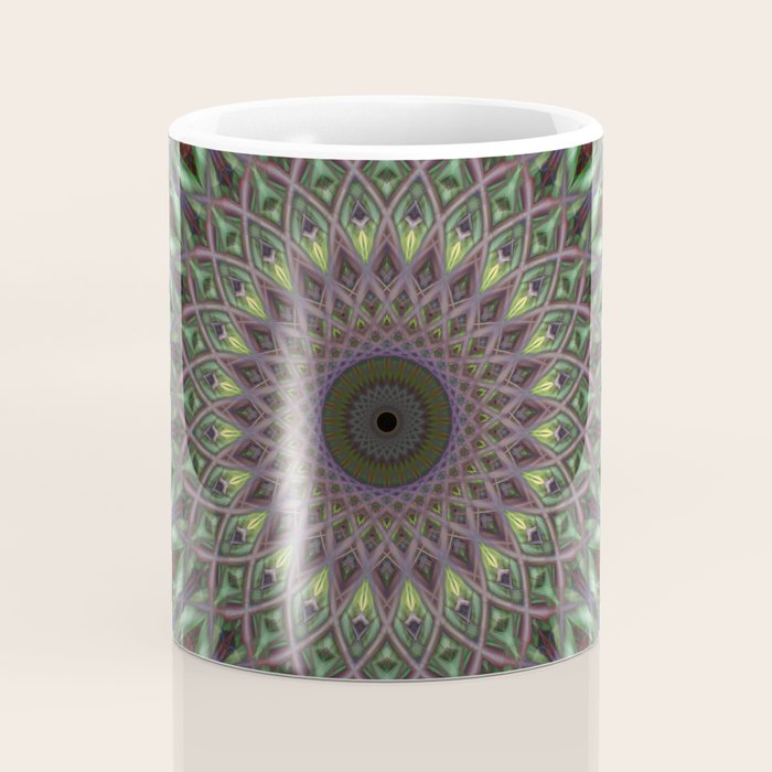 Purple and green mandala Coffee Mug Gallery Image 4
