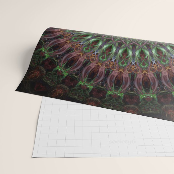 Purple and green mandala Wrapping Paper Gallery Image 2