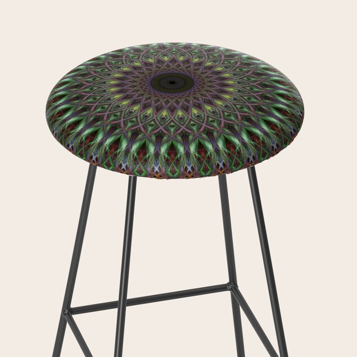 Purple and green mandala Stool Gallery Image 2