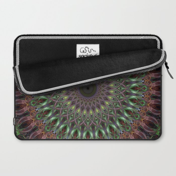 Purple and green mandala Laptop Sleeve Gallery Image 2
