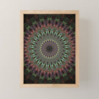 Purple and green mandala Mini Art Print Gallery Image 1