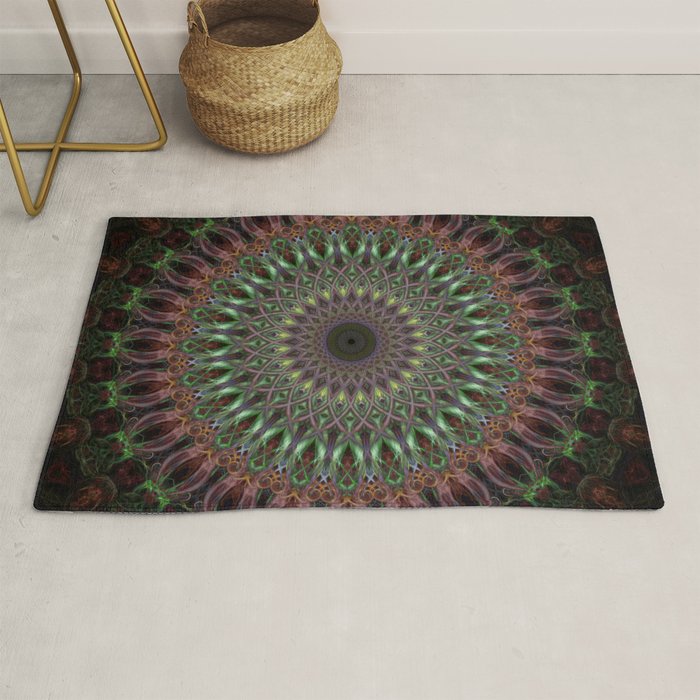 Purple and green mandala Rug Gallery Image 1