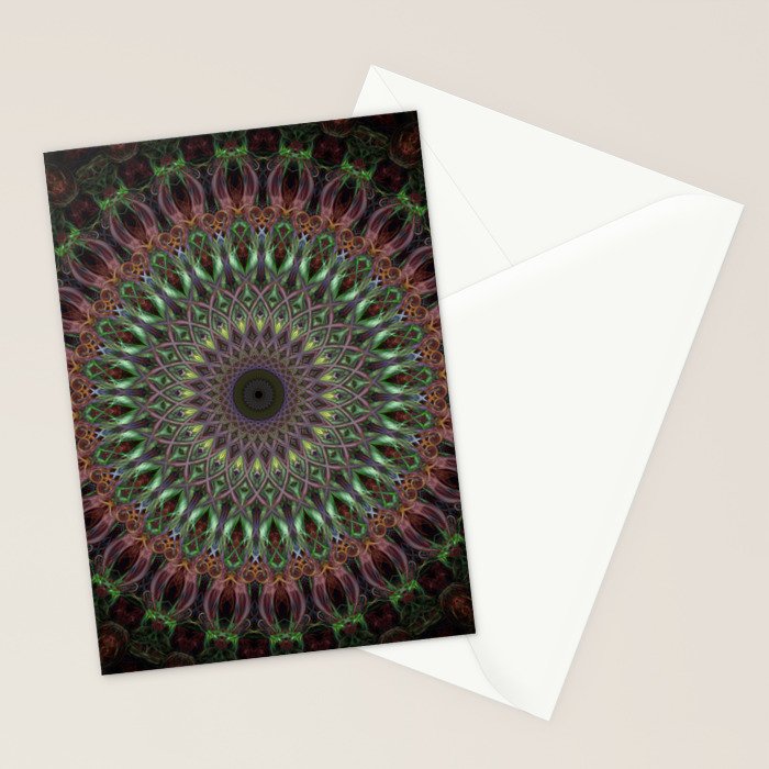 Purple and green mandala Stationery Card Gallery Image 2