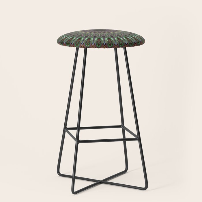 Purple and green mandala Stool Gallery Image 1