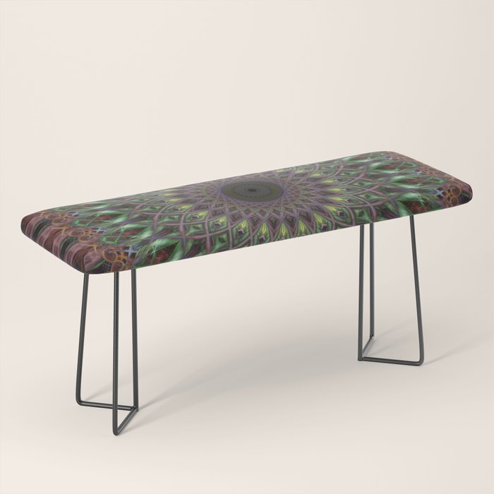 Purple and green mandala Bench Gallery Image 1