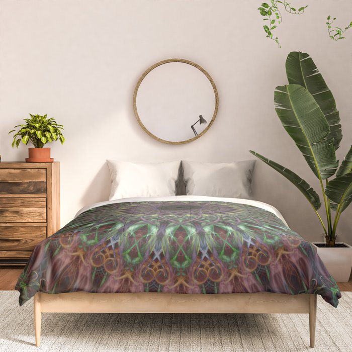Purple and green mandala Comforter Gallery Image 3