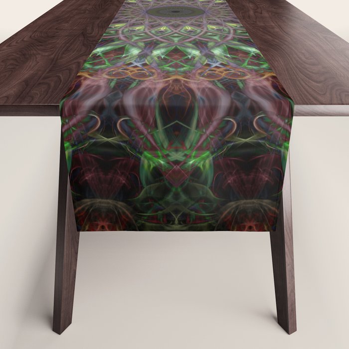 Purple and green mandala Table Runner Gallery Image 1