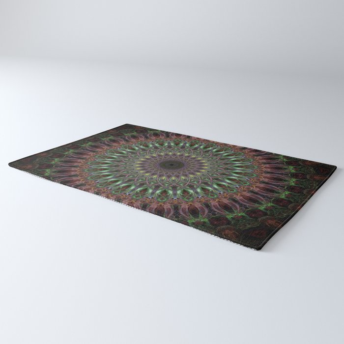 Purple and green mandala Rug Gallery Image 3