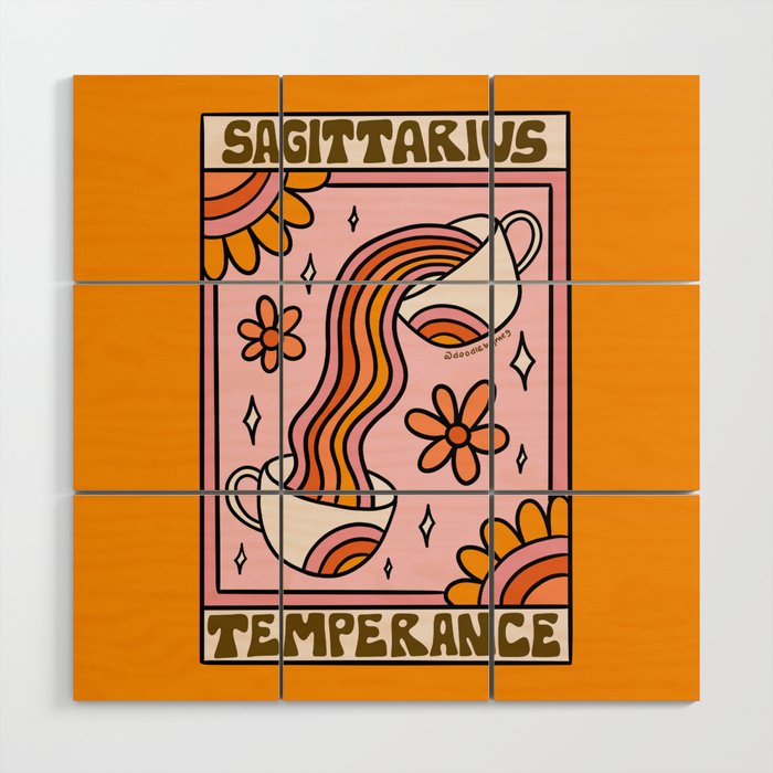 Sagittarius Tarot Card Wood Wall Art Gallery Image 1