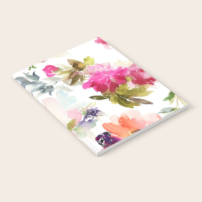 Beautiful Light Watercolor Painting Flower Pattern Floral Kingdom Notebook Gallery Image 2