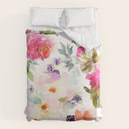 Beautiful Light Watercolor Painting Flower Pattern Floral Kingdom Duvet Cover Gallery Image 6