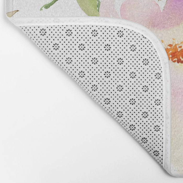 Beautiful Light Watercolor Painting Flower Pattern Floral Kingdom Bath Mat Gallery Image 2
