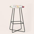 Beautiful Light Watercolor Painting Flower Pattern Floral Kingdom Stool Gallery Image 1
