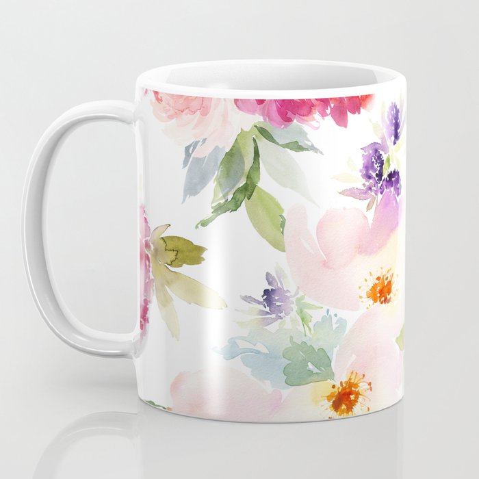 Beautiful Light Watercolor Painting Flower Pattern Floral Kingdom Coffee Mug Gallery Image 3