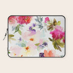 Beautiful Light Watercolor Painting Flower Pattern Floral Kingdom Laptop Sleeve Gallery Image 1