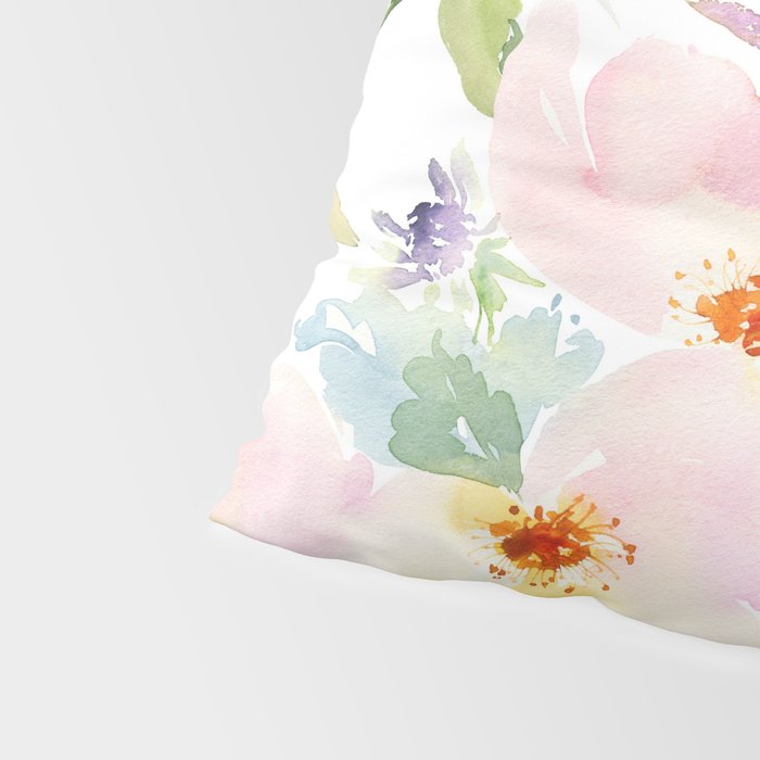 Beautiful Light Watercolor Painting Flower Pattern Floral Kingdom Pillow Sham Gallery Image 4