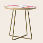 Beautiful Light Watercolor Painting Flower Pattern Floral Kingdom Side Table Gallery Image 1