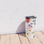 Beautiful Light Watercolor Painting Flower Pattern Floral Kingdom Travel Mug Gallery Image 4