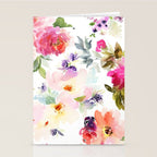 Beautiful Light Watercolor Painting Flower Pattern Floral Kingdom Stationery Card Gallery Image 2