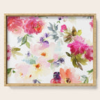 Beautiful Light Watercolor Painting Flower Pattern Floral Kingdom Serving Tray Gallery Image 1