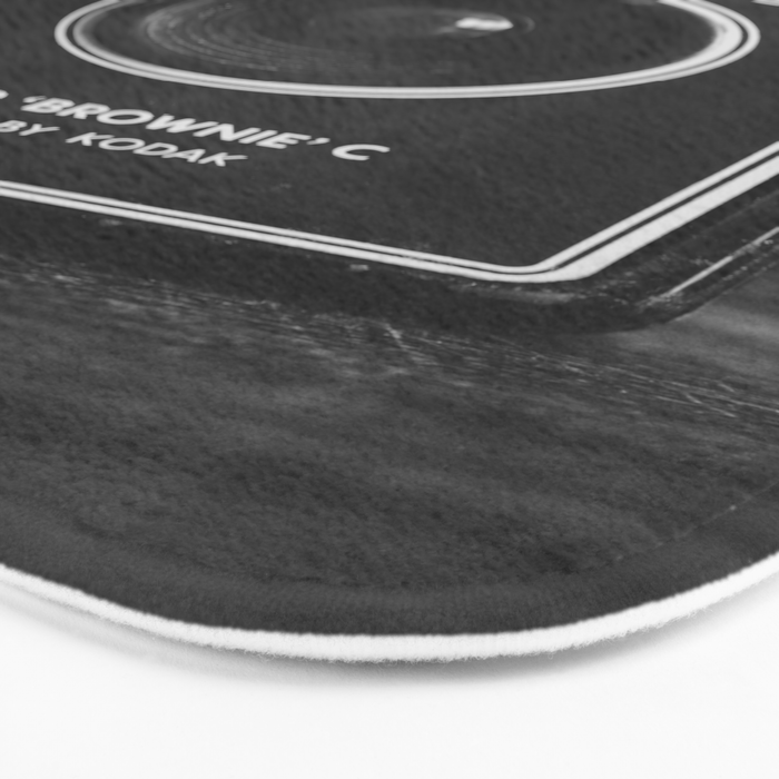 Vintage Brownie Kodak camera still life - retro film analog photography - black and white print Bath Mat Gallery Image 3