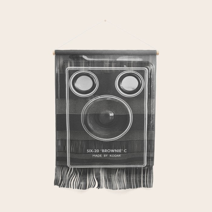 Vintage Brownie Kodak camera still life - retro film analog photography - black and white print Wall Hanging Gallery Image 1