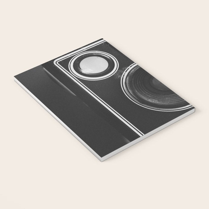 Vintage Brownie Kodak camera still life - retro film analog photography - black and white print Notebook Gallery Image 3