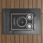 Vintage Brownie Kodak camera still life - retro film analog photography - black and white print Outdoor Rug Gallery Image 1