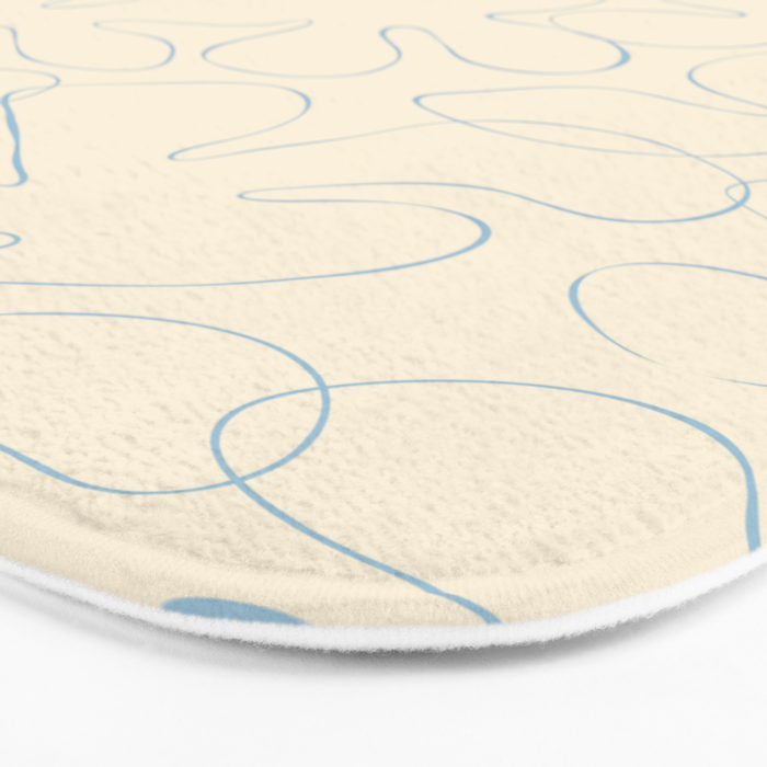 Abstract floral petal line art pattern Bath Mat Gallery Image 3
