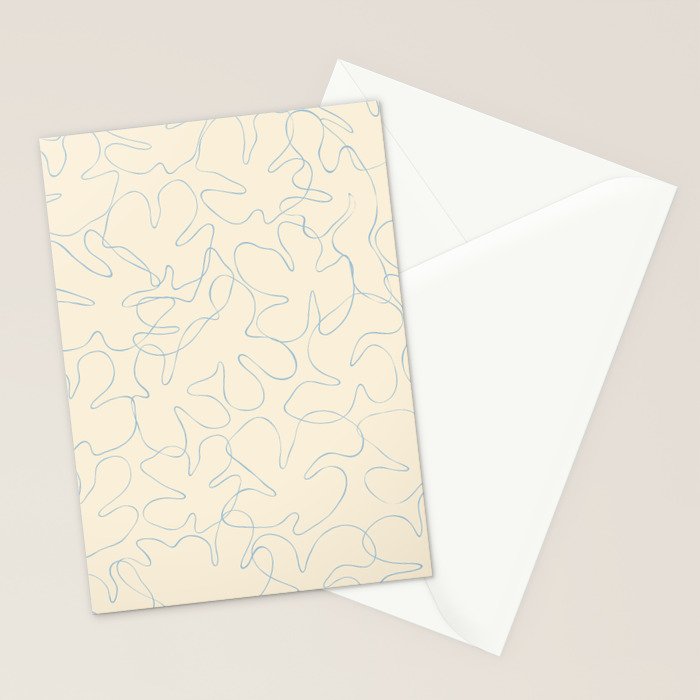 Abstract floral petal line art pattern Stationery Card Gallery Image 2