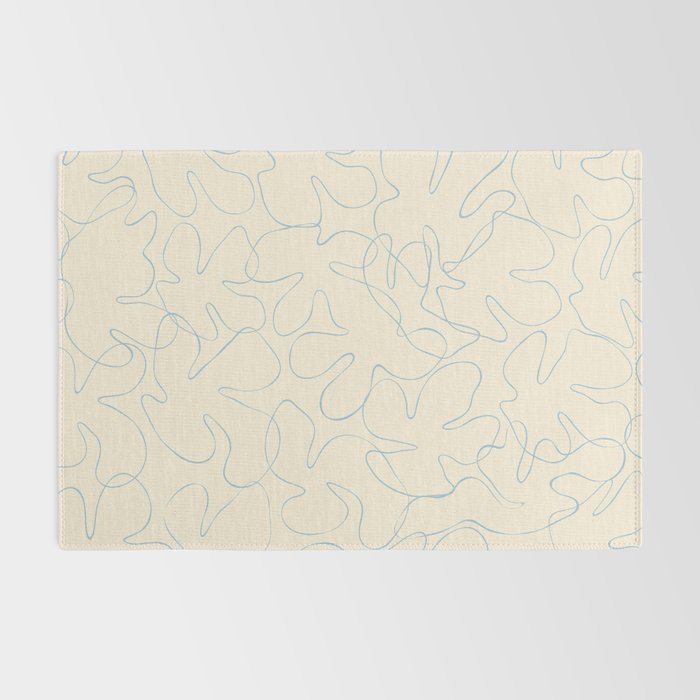 Abstract floral petal line art pattern Rug Gallery Image 2