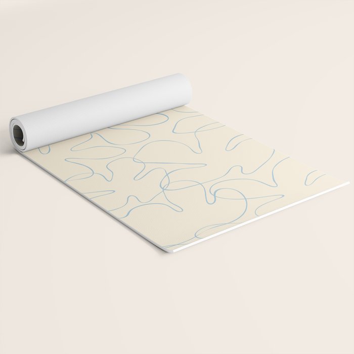Abstract floral petal line art pattern Yoga Mat Gallery Image 2