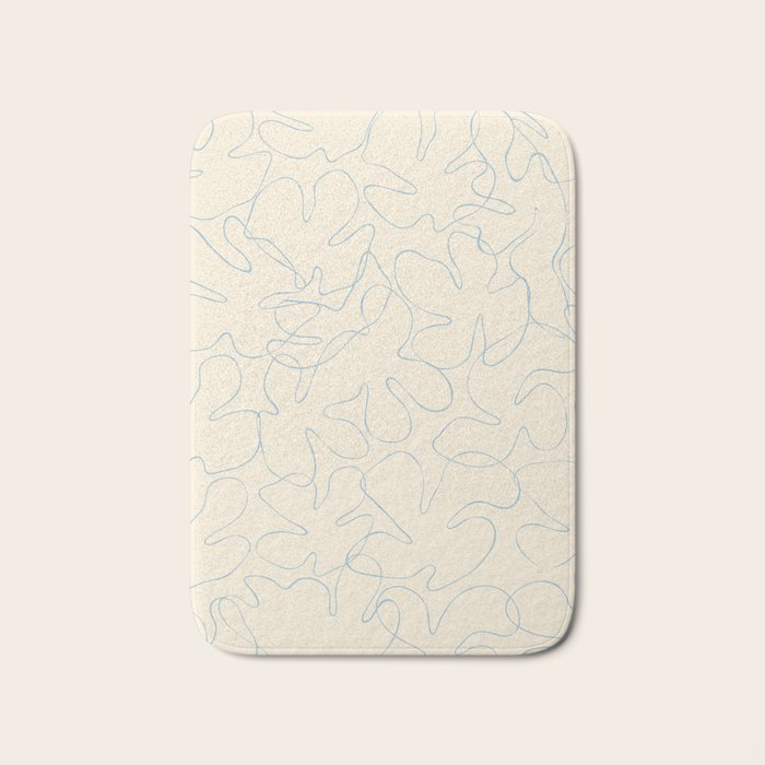 Abstract floral petal line art pattern Bath Mat Gallery Image 1