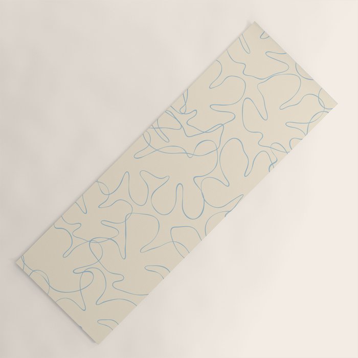 Abstract floral petal line art pattern Yoga Mat Gallery Image 1
