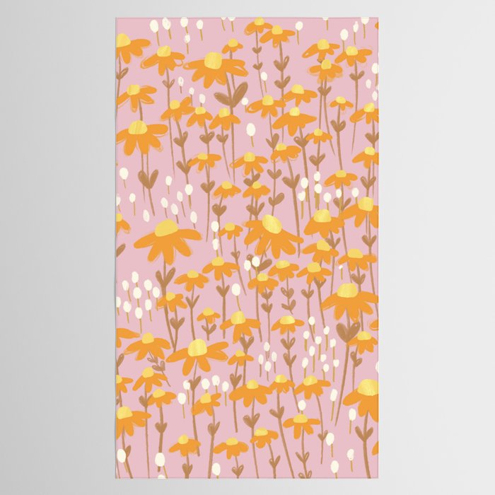 Chamomile Dream Pink Tablecloth Gallery Image 2