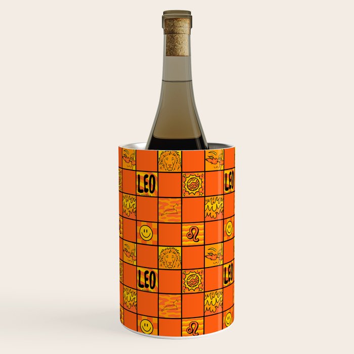 Leo Checkered Print Wine Chiller Gallery Image 3