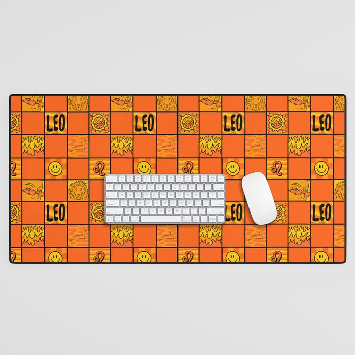 Leo Checkered Print Desk Mat Gallery Image 1