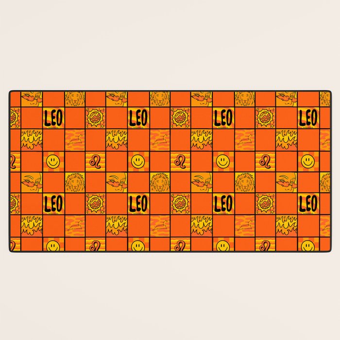 Leo Checkered Print Desk Mat Gallery Image 3