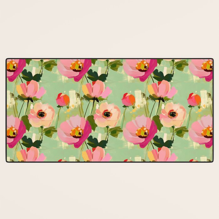Bold Impressionist Floral Pattern Desk Mat Gallery Image 3