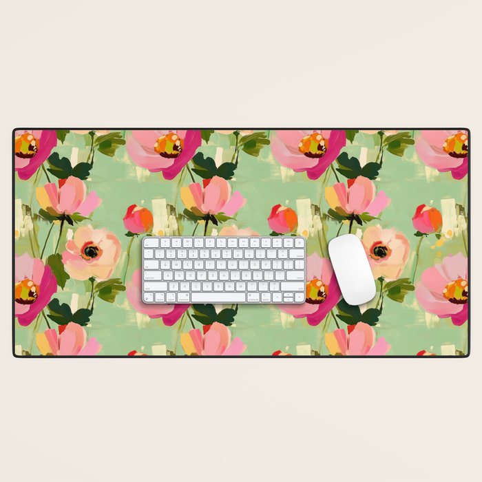 Bold Impressionist Floral Pattern Desk Mat Gallery Image 1