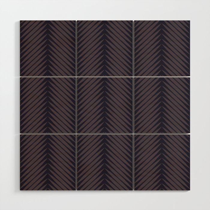 Palm Leaf Pattern - Midnight Wood Wall Art Gallery Image 1