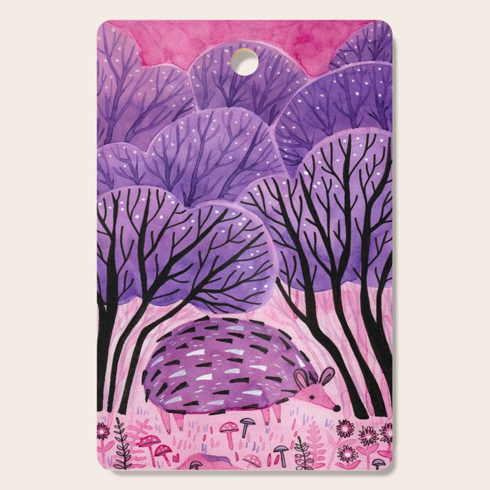 Purple Hedgehog Cutting Board Gallery Image 1