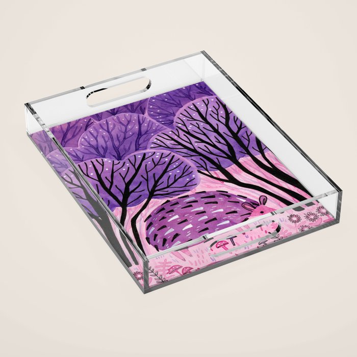 Purple Hedgehog Acrylic Tray Gallery Image 1