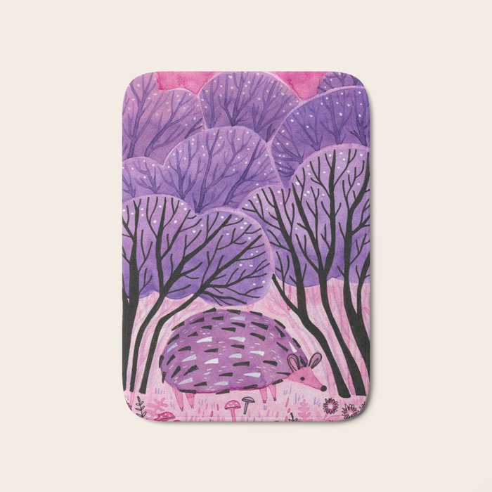Purple Hedgehog Bath Mat Gallery Image 1