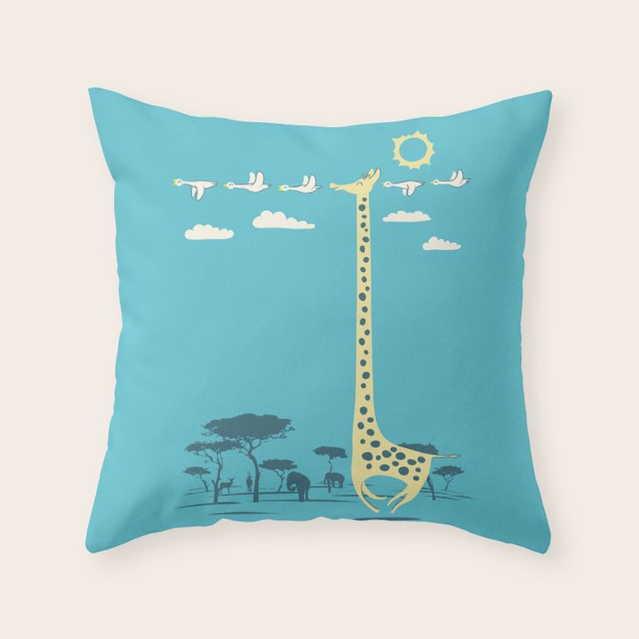 I'm like a bird (blue) Throw Pillow Gallery Image 6