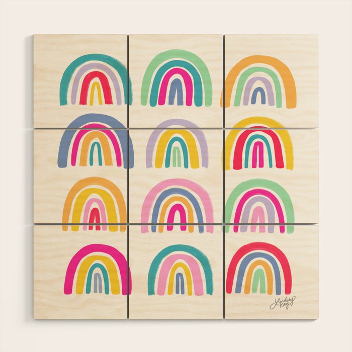 Colorful Rainbows Wood Wall Art Gallery Image 1