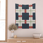 Classic Holiday Plaid Pattern Wall Tapestry Gallery Image 2